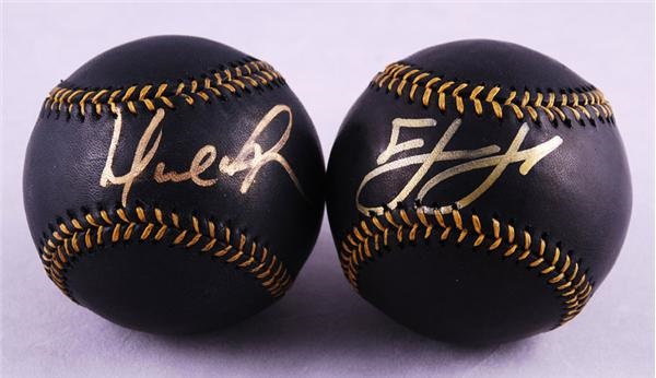 - David Ortiz and Manny Ramirez Single Signed "Black" Baseballs (2)