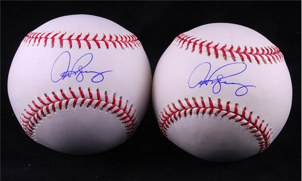 Baseball Autographs - Alex Rodriguez Single Signed Baseballs w/ AROD COAs (2)