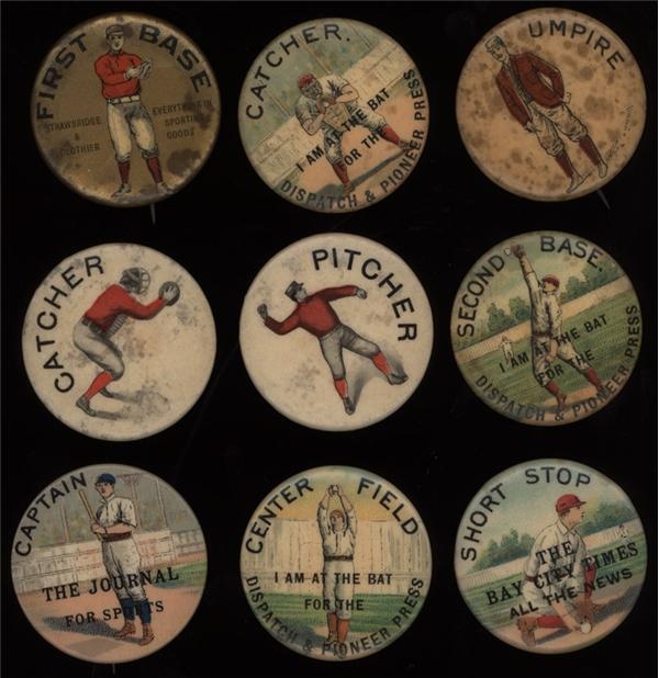 Ernie Davis - Circa 1900 Baseball Position Pinback Collection (23)