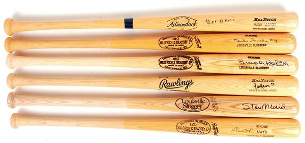 - Collection of Autographed Baseball Bats with Hall of Famers (6)