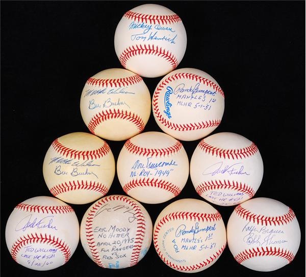 Baseball Autographs - Significant Event Signed Baseball Lot (10)