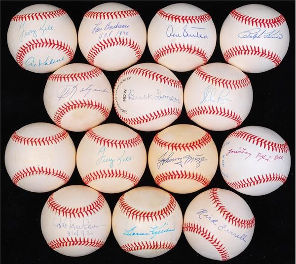 Baseball Autographs - Baseball Hall of Famer Signed Baseball Collection (14)