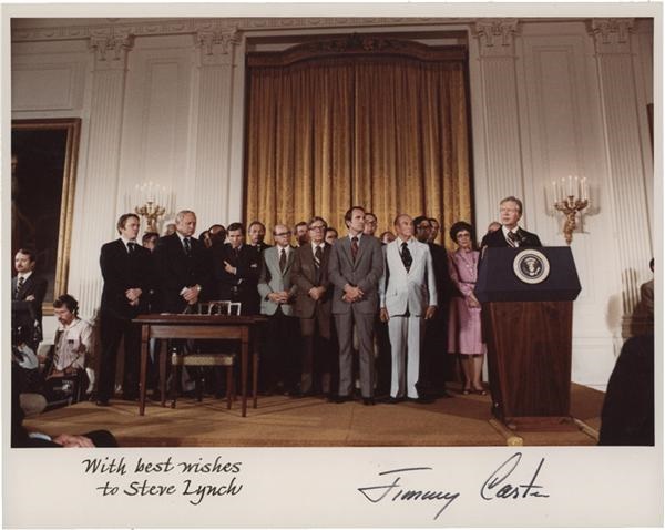 Rock And Pop Culture - President Jimmy Carter Signed Photograph to Staff Member