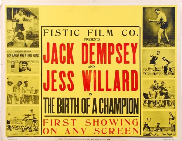 - Jack Dempsey and Jess Willard Boxing Film Poster (1939)