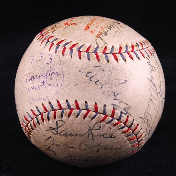 Baseball Autographs - 1933 Washington Senators AL Champions Team Signed Baseball