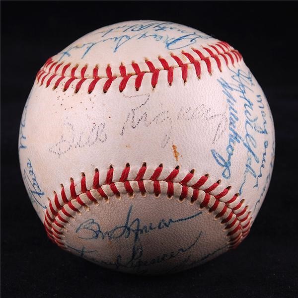 Baseball Autographs - 1956 New York Giants Team Signed Baseball