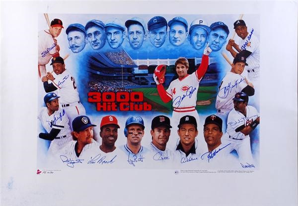 Baseball Autographs - 3000 Hit Signed Poster