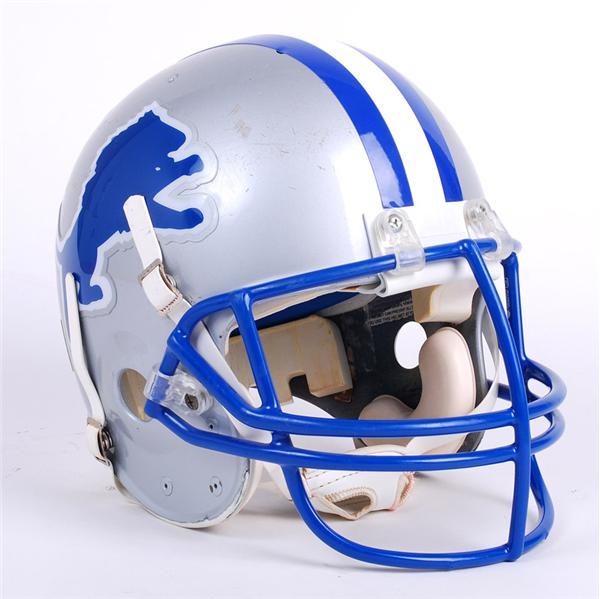 - Detroit Lions Game Used Helmet with Quarterback Face Guard