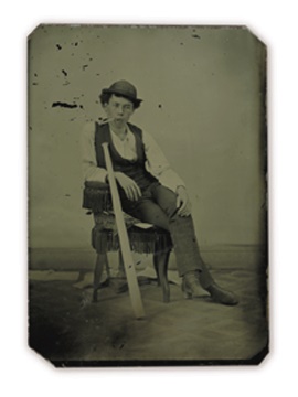 19th Century Baseball - 1870's Baseball Player Tintype (2.5x3.5")