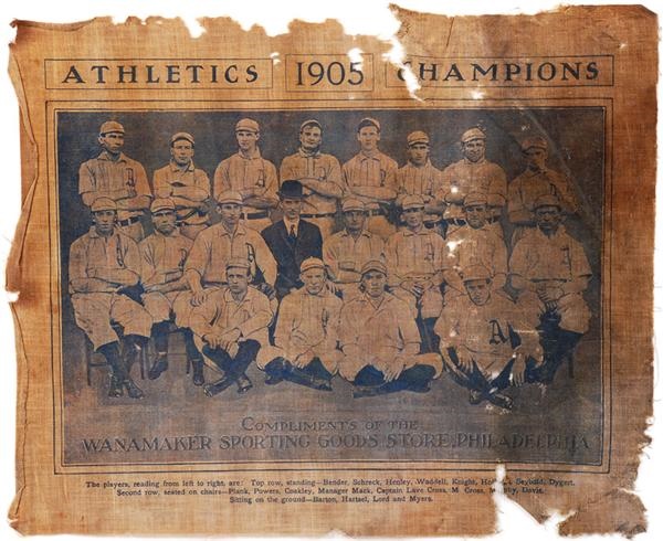 Ernie Davis - 1905 Philadelphia Athletics AL Champions Team Silk
