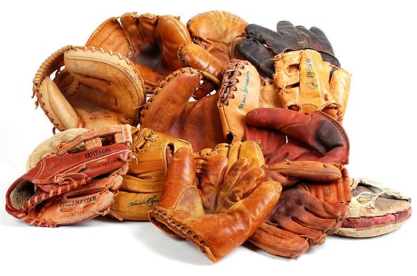 - 1910s-1960s Autographed and Player Model Baseball Gloves with Mel Ott Endorsed Glove (15)