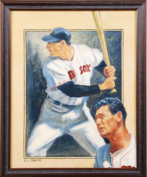 - Ted Williams Original Oil Painting by William Parsons