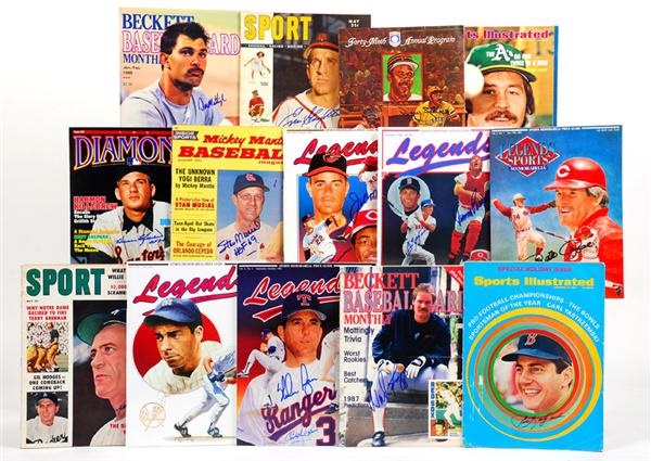 - Collection of Baseball Signed Magazines with Joe DiMaggio (14)