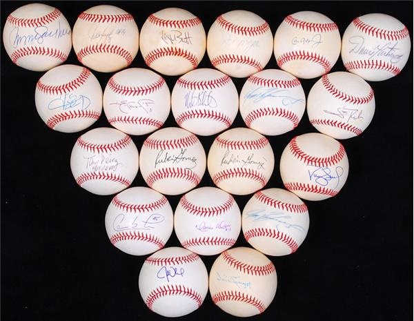 - Autograph Baseball Collection (19) with Hall of Famers