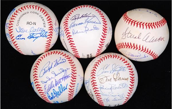 Baseball Autographs - Hall of Famer Multi-Signed Baseball Collection (5)