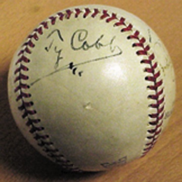 Ty Cobb Signed Baseball