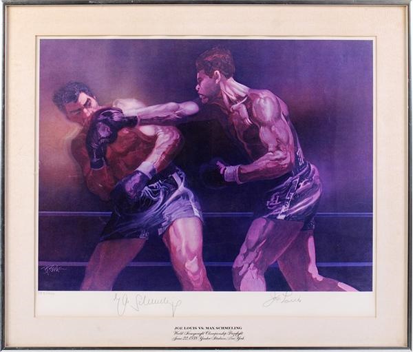 Muhammad Ali & Boxing - Famous Max Schmelling Joe Louis Signed Print