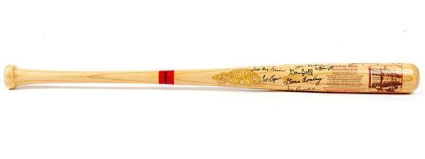 Boston Red Sox Cooperstown Bat Company Decal Bat with 27 Signatures