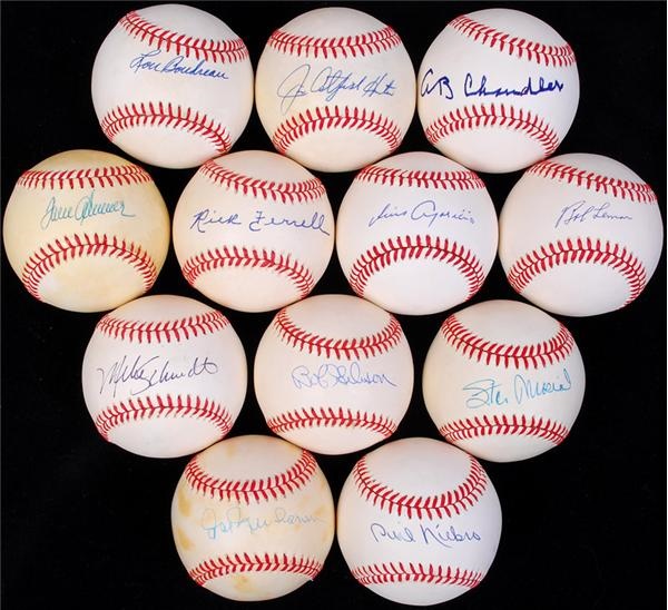 Baseball Autographs - Hall of Famer Single Signed Baseballs (12)