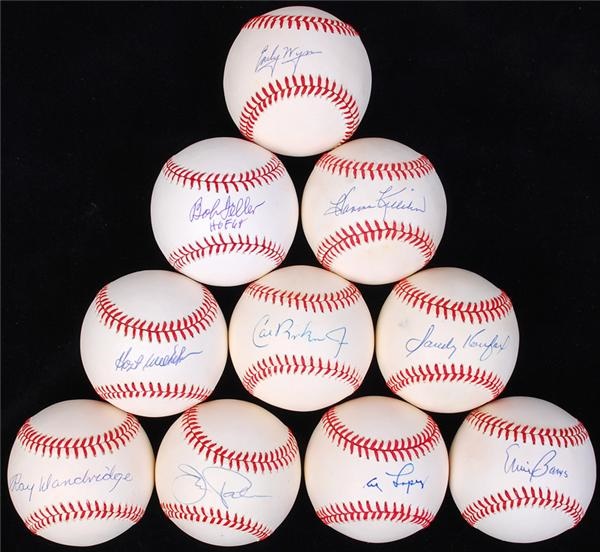 Baseball Autographs - Hall of Famer Single Signed Baseballs with Koufax (10)