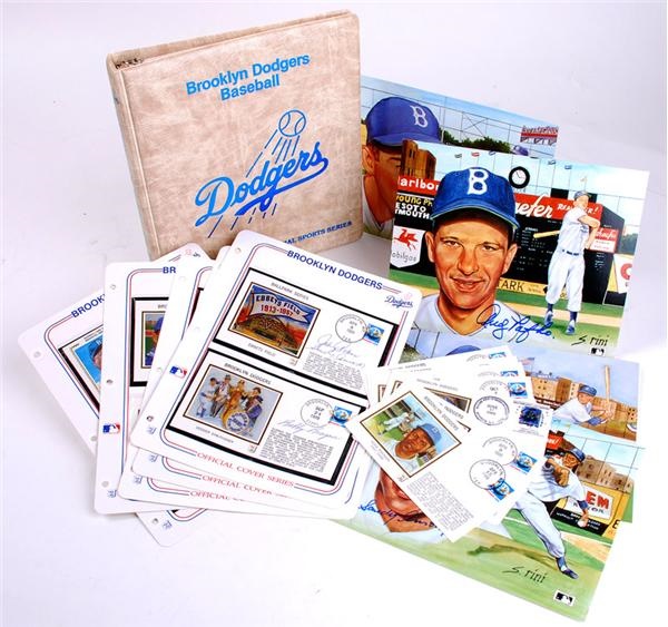 Brooklyn Dodgers Z-Silk Cachet Collection with (30) Signed