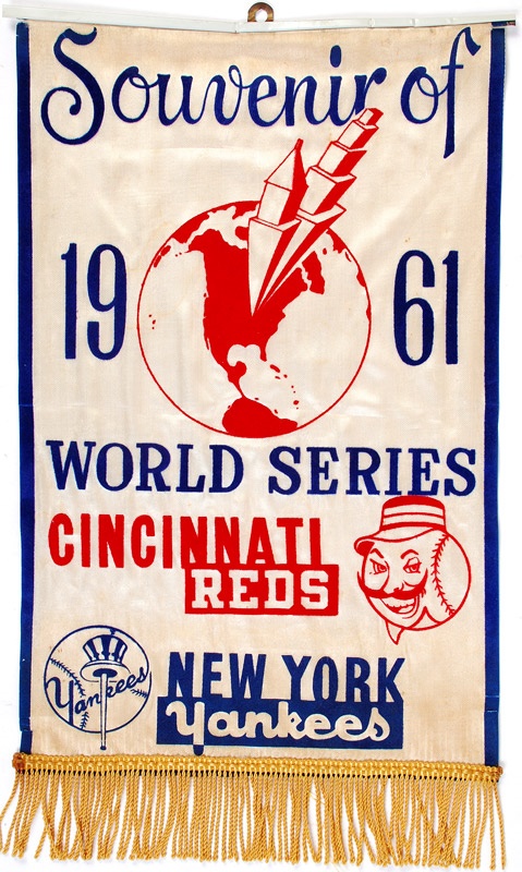 Ernie Davis - 1961 New York Yankees vs Cincinnati Reds World Series Banner