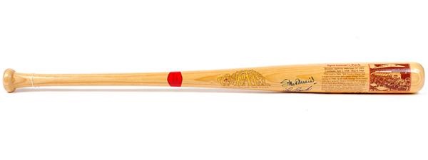 St Louis Cardinals Greats Decal Bat Signed by Musial, Brock, Schoendienst and Gibson