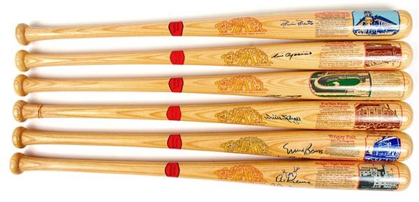 Baseball Autographs - Multi-Signed Cooperstown Bat Co Decal Bats with Many Hall of Famers (6)