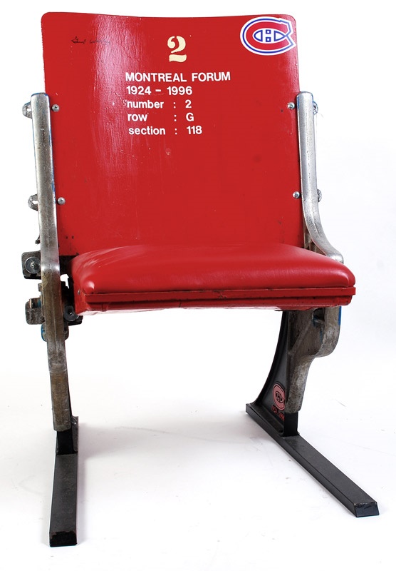 - Montreal Forum Stadium Seat Signed by Gump Worsley