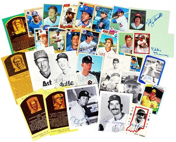 Baseball Autographs - Signed Baseball Cards and Ephemera Collection (52)