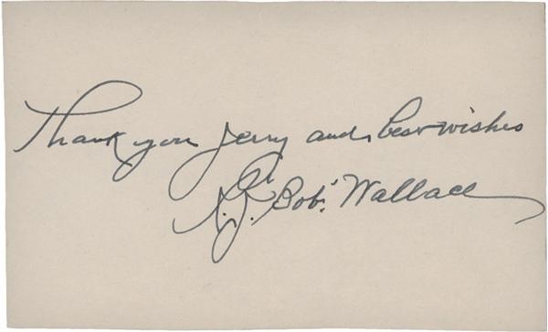 Baseball Autographs - Bobby Wallace Signed 3 x 5 Index Card