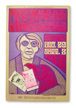 Eric Clapton - The Cream BG#80 Concert Poster (14x20.5") and Tickets (2)