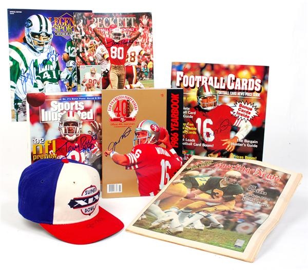 Football - Football Autographed Memorabilia with Montana, Rice and Namath (7)