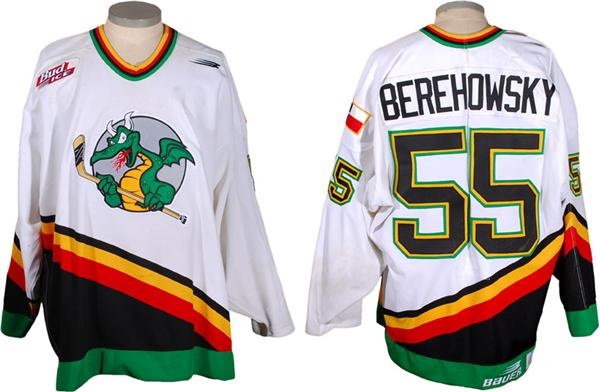 Game Used Hockey - 1996-97 Drake Berehowsky San Antonio Dragons IHL Game Worn Jersey