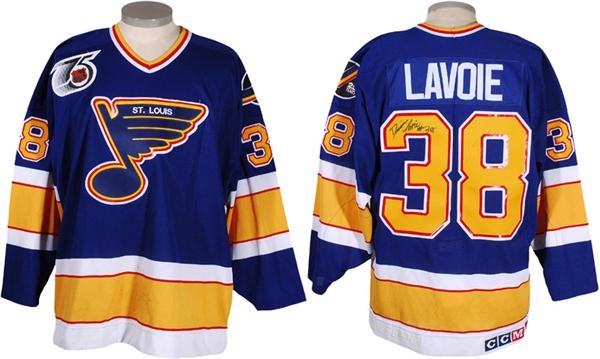 St. Louis Blues 1995 - 1996 preseason away Game Worn Jerse…