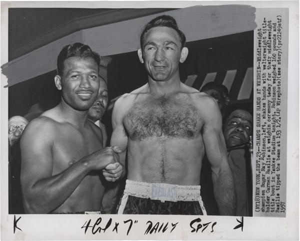 Muhammad Ali & Boxing - Sugar Ray Robinson vs Carmen Basilio Photographs SFX Archives (6)