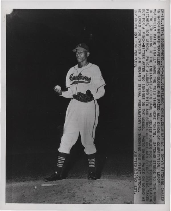 Baseball Photographs - Satchel Paige with Indians SFX Archives (1948)