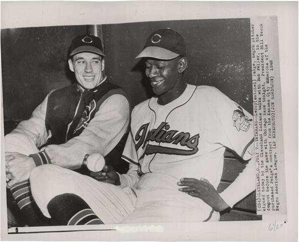 Baseball Photographs - Satchel Paige and Bob Feller SFX Archives (1948)
