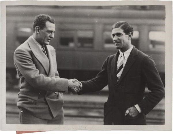 Baseball Photographs - Red Grange and Bucky Harris Photo SFX Archives (1926)