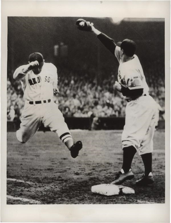 Baseball Photographs - Lou Gehrig Plays a Fenway Photo SFX Archives (1938)