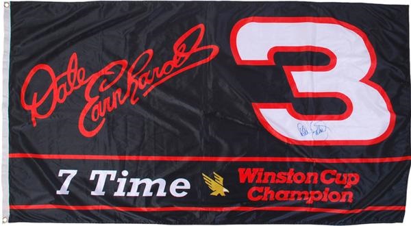 Winston Cup NASCAR Flag Signed by Dale Earnhardt