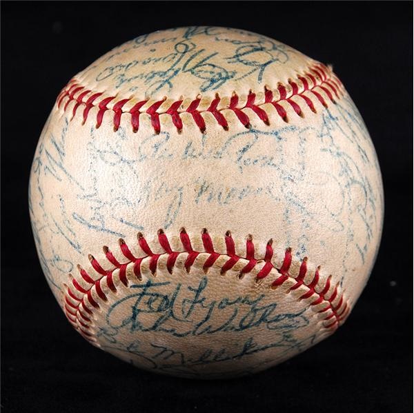 - 1954 Brooklyn Dodgers Team Signed Baseball with NO Clubhouse Signatures