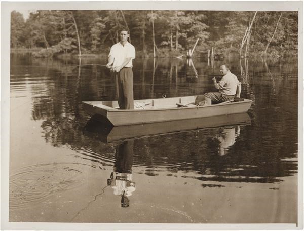 Baseball Photographs - Vintage Photograph of Ted Williams Fishing (1940)