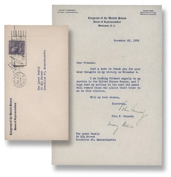 Rock And Pop Culture - John F Kennedy TLS on Congressional Stationary (1952)