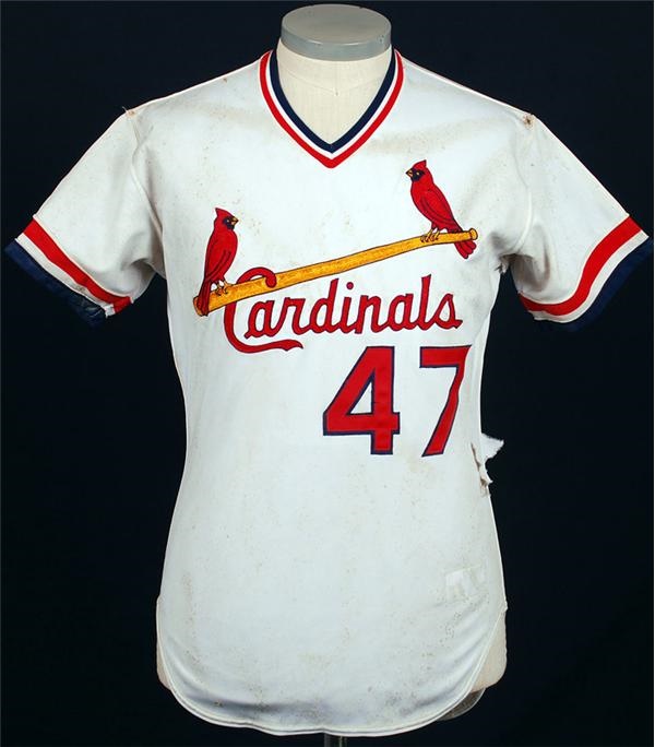 - 1985 Joaquin Andujar Cardinals Game Used Jersey Worn in World Series