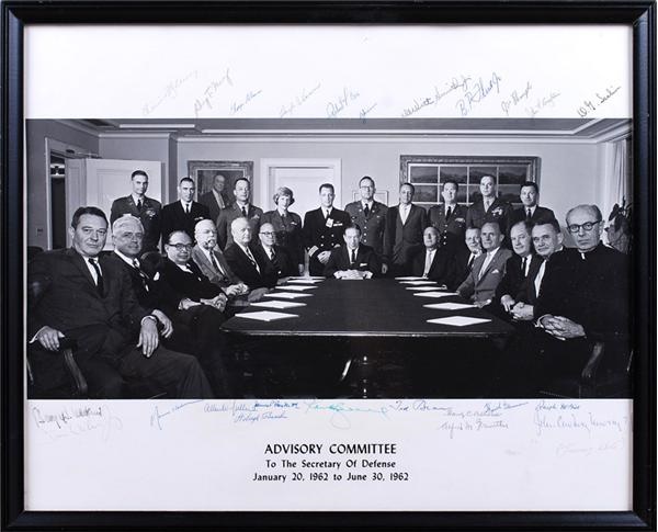 Rock And Pop Culture - 1962 Advisory Committee to the Secretary of Defense Signed Large Photograph