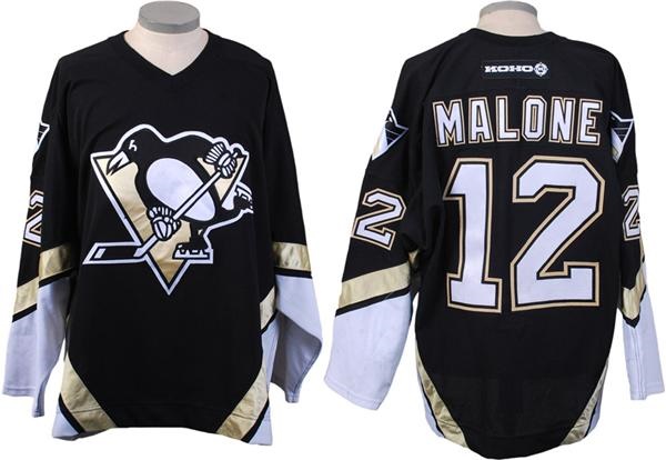 - 2003-04 Ryan Malone Pittsburgh Penguins Game Worn Jersey