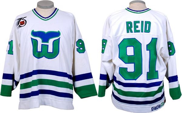 Game Used Hockey - 1992-93 Jarrett Reid Hartford Whalers Pre-Season Game Worn Jersey