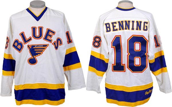 Game Used Hockey - Circa 1984-85 or 1985-86 Brian Benning St. Louis Blues Game Worn Jersey