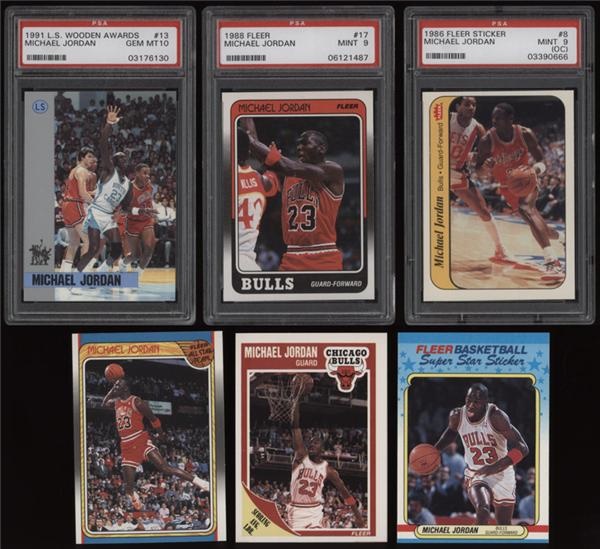 - Micheal Jordan Basketball Cards with 1986 Fleer PSA 9 (6)